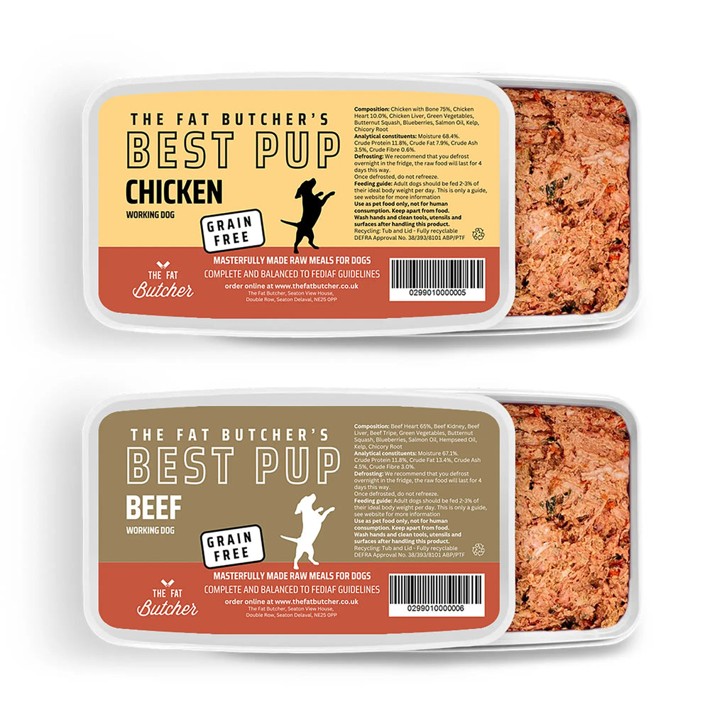 Fat Butcher's Best Pup Dog Food - Beef & Chicken Bundle - 12x500g Dog Food